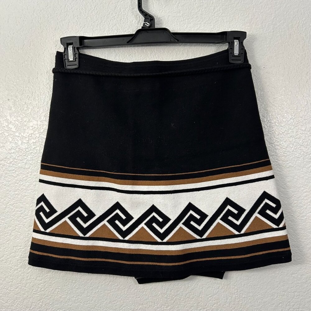 Talula Aritzia Bourlet Jaquard Knit Wrap Skirt Aztec Print - Picture 6 of 7